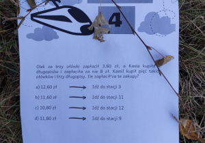 Jedno z zadań w ramach zajęć stacji zadaniowych.