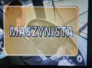 Fragment prezentacji-napis maszynista.