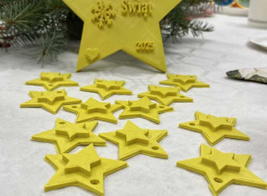 Dekoracje świąteczne wykonane na drukarce 3D.