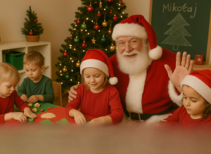 Warsztaty plastyczne, spotkanie z Mikołajem