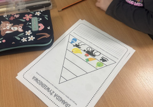 Piramida zdrowia wykonana przez uczniów.