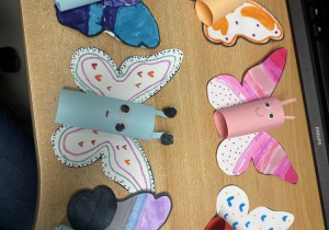 Motyle wykonane przez uczniów.