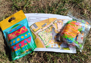 Mapa biegu oraz słodkości od Zajączka.