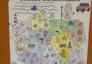 Mapa wykonana przez uczniów.