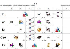 Plan lekcji klasy 4.