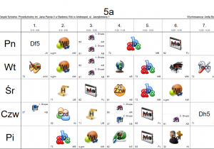 Plan lekcji klasy 5.